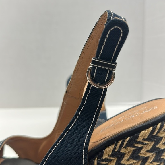 Sergio Rossi Espadrille Wedges High Heel Shoes Square Open Toe Slingback 38 US 8 - Picture 10 of 10